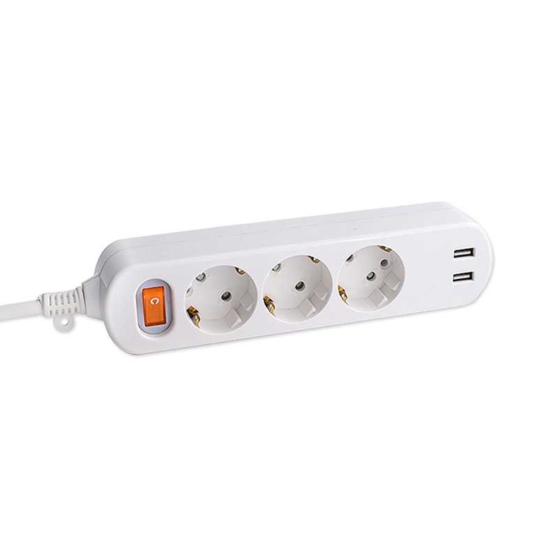 3 Asraon Soicéad Caighdeánach AE le 2 chalafort USB agus 1 Máistir -lasc 3 Asraon Soicéad Caighdeánach AE le 2 chalafort USB agus 1 Máistir -lasc